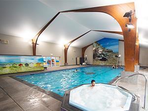 Indoor swimming pool and jacuzzi at Searles Leisure Resort in Hunstanton, west Norfolk.