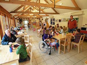 The dining area at Church Farm Cafe and Tearoom in West Norfolk.