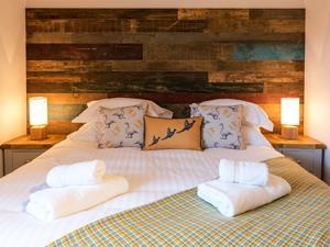 Bedroom in Hippisley Hut in west Norfolk.