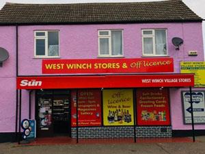The pink exterior of West Winch Village Stores in King's Lynn, west Norfolk.