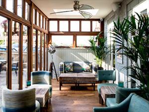 Cosy and relaxed interior inside The Lodge Hotel and Bar in Hunstanton, west Norfolk.
