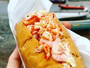 Prawn baguettes served at The Crab Hut in Brancaster Staithe, west Norfolk.