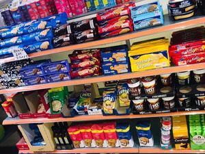 Confectionary goods for sale at West Winch Village Stores in King's Lynn, west Norfolk.