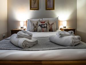 Double bedroom inside Farmhouse at Fincham in west Norfolk.