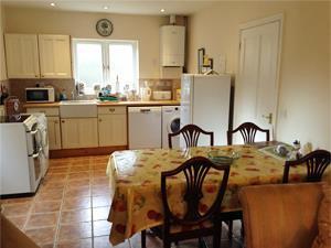 The kitchen and dining area at Foxgloves Cottage, west Norfolk.