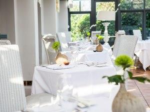 Dining area inside The Titchwell Manor Restaurants in Titchwell, west Norfolk.