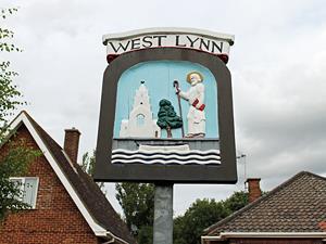 The West Lynn village sign, west Norfolk.