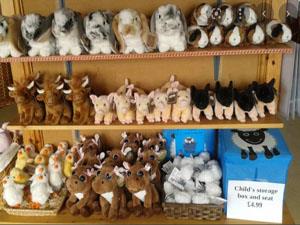 Gifts and souvenirs for sale at Snettisham Park Tearooms in Snettisham, west Norfolk.