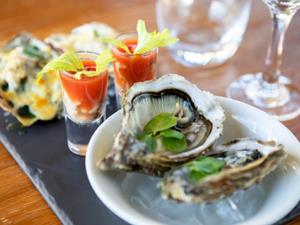 Delicious seafood dishes served at Heacham Manor Mulberry Restaurant, west Norfolk.