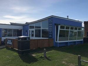 Exterior of Lighthouse Cafe in Old Hunstanton, west Norfolk.