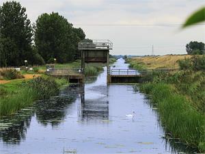 The waterway at Welney in west Norfolk.