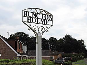 The village sign at Runcton Holme in west Norfolk.