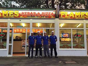 The friendly Flames Kebab Team in Heacham.