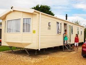 Cream caravan available to stay at Searles Leisure Resort in Hunstanton, west Norfolk.