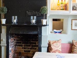 Cosy interior of The Rose & Crown in west Norfolk.