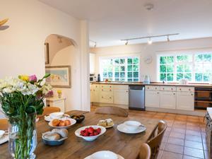 Open plan dining area at Hippisley Hut in west Norfolk.