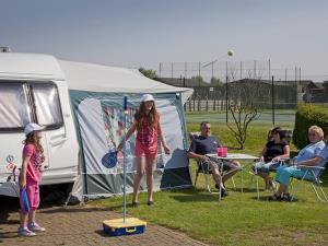 Camping and caravan pitch at Searles Leisure Resort in Hunstanton, west Norfolk.