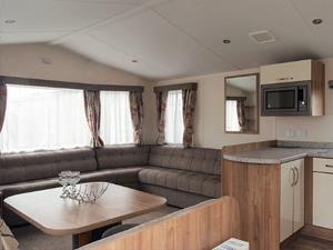 Inside one of the caravans at Pioneer Holiday Park, west Norfolk.