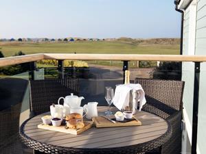 Balcony overlooking the stunning Norfolk coast at Par self-catering property in Hunstanton, west Norfolk.