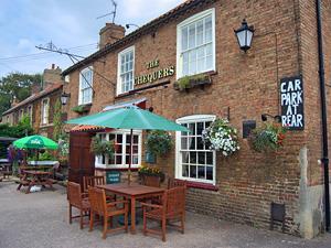 Exterior of The Chequers in west Norfolk.