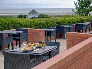 Outdoor seating area at The Mariner in Old Hunstanton, west Norfolk.