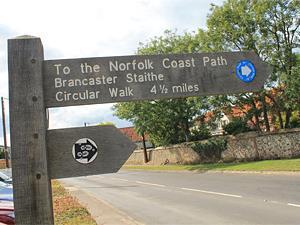 Circular walk sign for the Norfolk Coast Path.