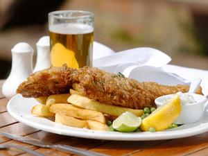 Delicious fresh dishes including fish and chips served at The Mariner in Old Hunstanton, west Norfolk.