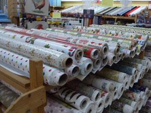 Rolls of materials available at The Fent Shop in King's Lynn, west Norfolk.