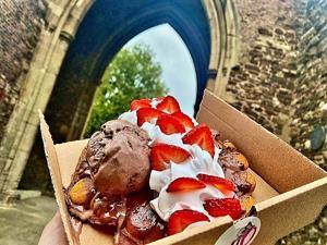 Customised waffle treats served at WaffleOpolis in King's Lynn, west Norfolk.