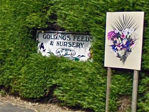 Goldings Feeds and Nursery outdoor sign.
