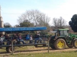 Trailer and tractor rides at Church Farm Stow Baldolph, West Norfolk.