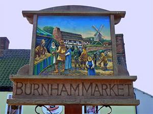 The village sign at Burnham Market in west Norfolk.