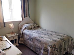 A relaxed single bedroom at Foxgloves Cottage in west Norfolk.
