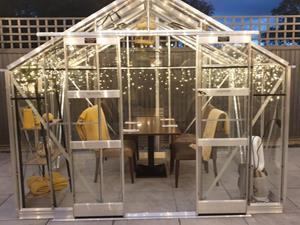 The outdoor decorated glass houses at Downham Market.