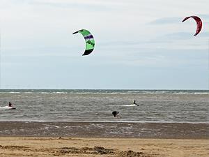 Kite flying at the beach at Brancaster Staithe.