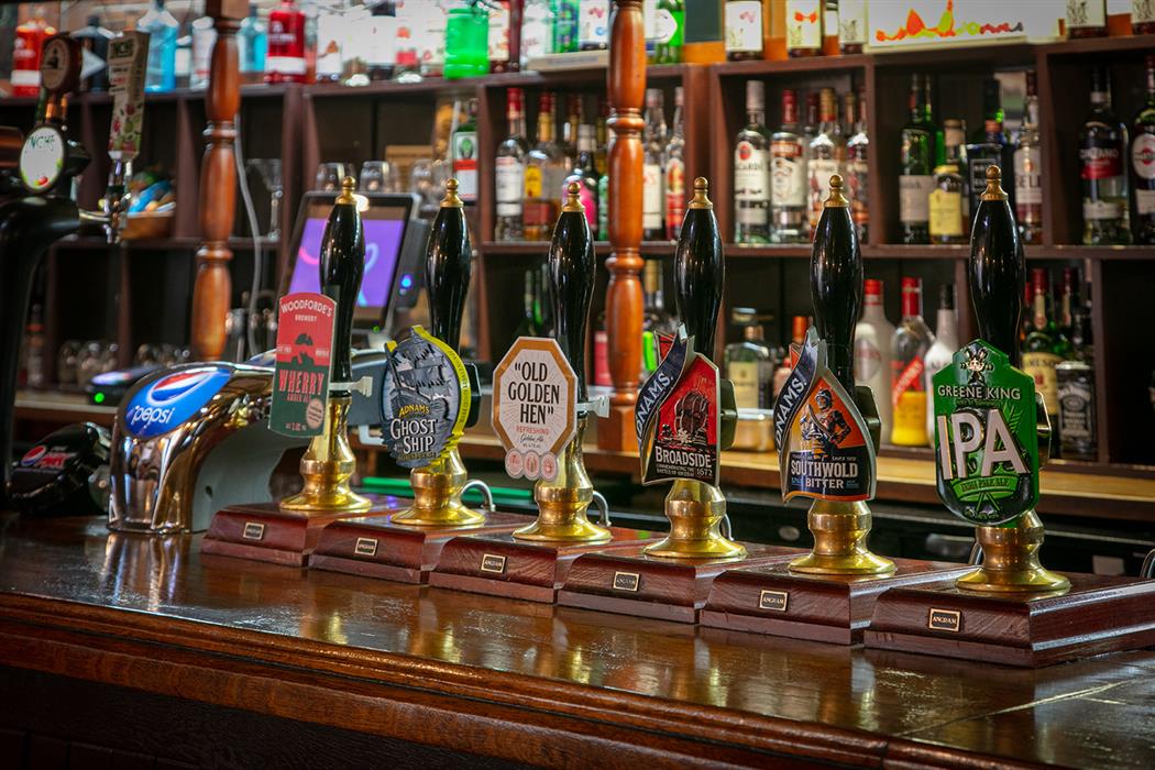The main bar at The Farmers in King's Lynn, west Norfolk.