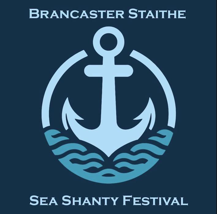 Poster showing a stylised anchor. Text: Brancaster Staithe Sea Shanty Festival