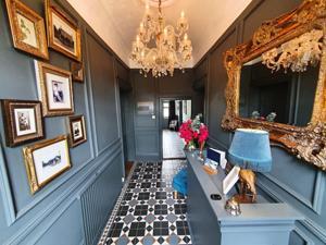 Lavishly decorated hallway at Belle Vue Guest House in Denver near Downham Market.