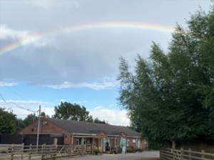 Rainbow over Virginia Lake Caravan Park.