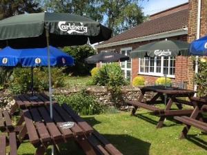 The beer garden at The Anvil Inn in Congham, west Norfolk.