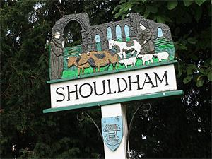 The village sign at Shouldham in west Norfolk.