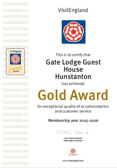 Visit England Gold Award 2025 - 26