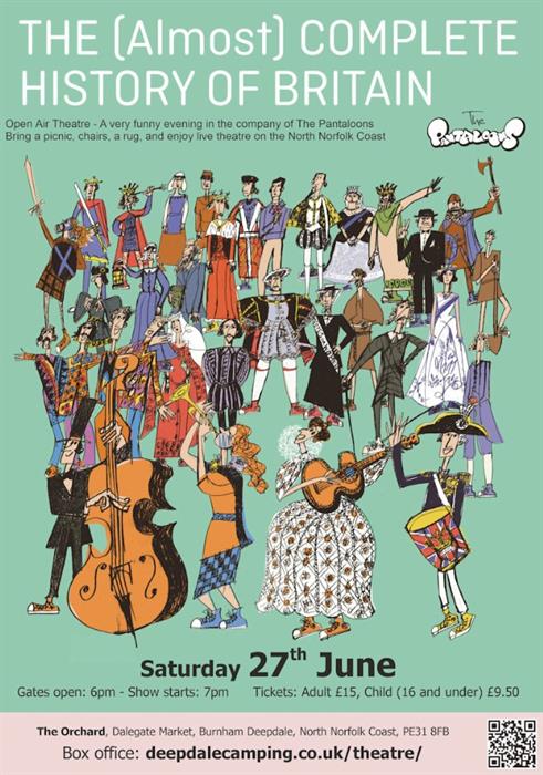 Poster showing cartoon images of historical people. Text: Saturday 27th June