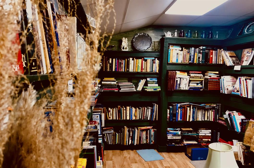 Showing a room full of books