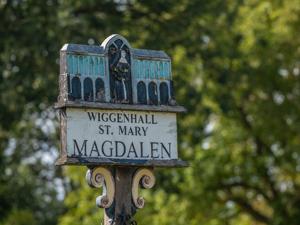 The village sign at Wiggenhall St Mary Magdalen in west Norfolk.