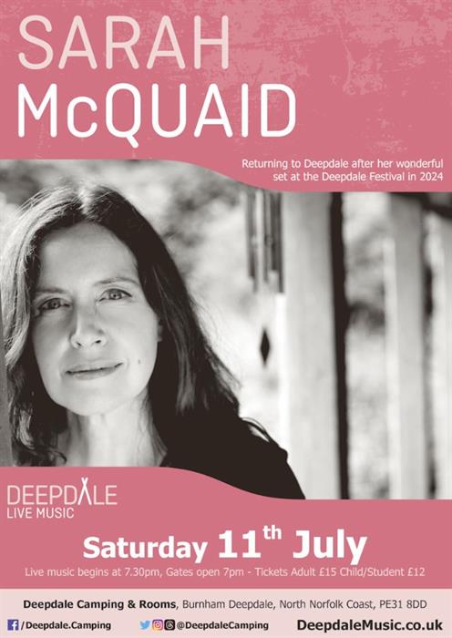 Poster, showing image of performer. Text: Saturday 11th July