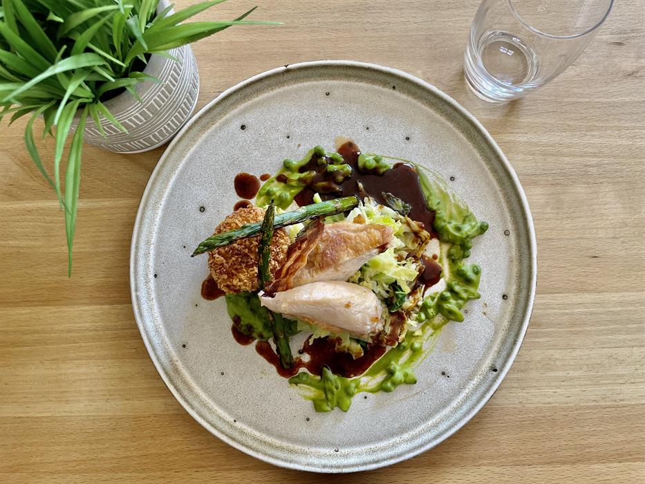 A delicious dish served at Caley Hall Hotel Restaurant in Old Hunstanton.