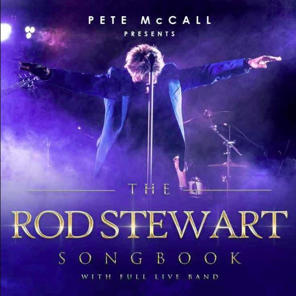 Event poster: shows singer with arms outstretched and head bowed, in front of a microphone, in front of a purple background. Wording in gold: 