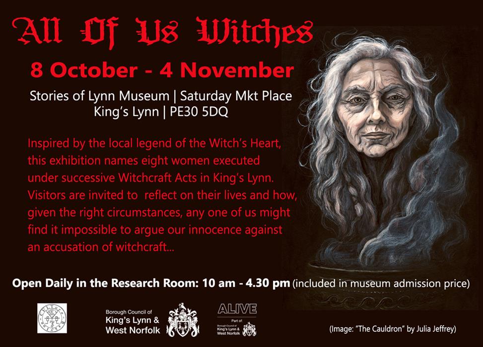 Red and white text on dark grey background. Image on right shows a woman with white hair: 