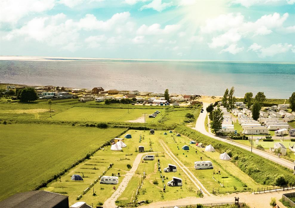 Views of the sea from our Hunstanton Camping & Glamping, just a 2 minute walk to the beach